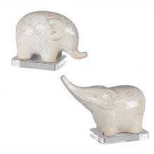  17968 - Uttermost Kyan Ceramic Elephant Sculptures, S/2