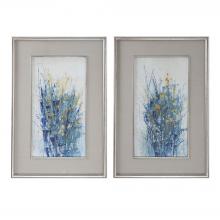  41558 - Indigo Florals Framed Art S/2