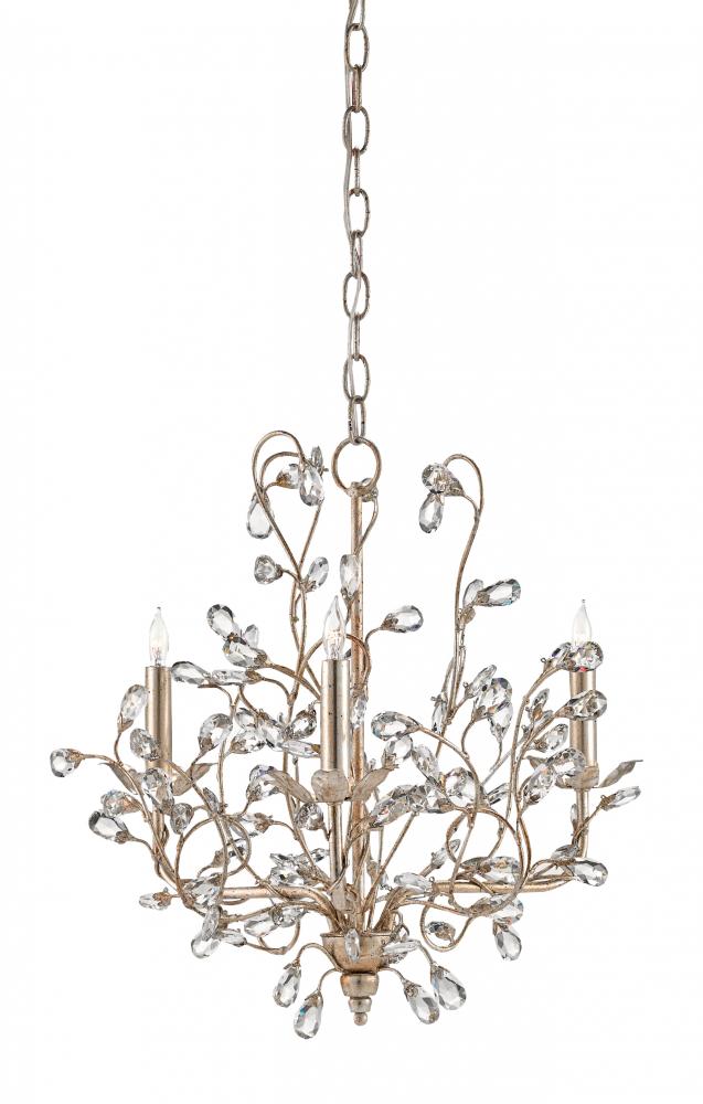 Crystal Bud Small Silver Chandelier