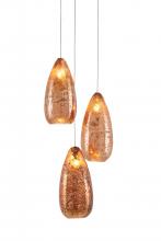 Currey 9000-0903 - Rame 3-Light Round Multi-Drop Pendant